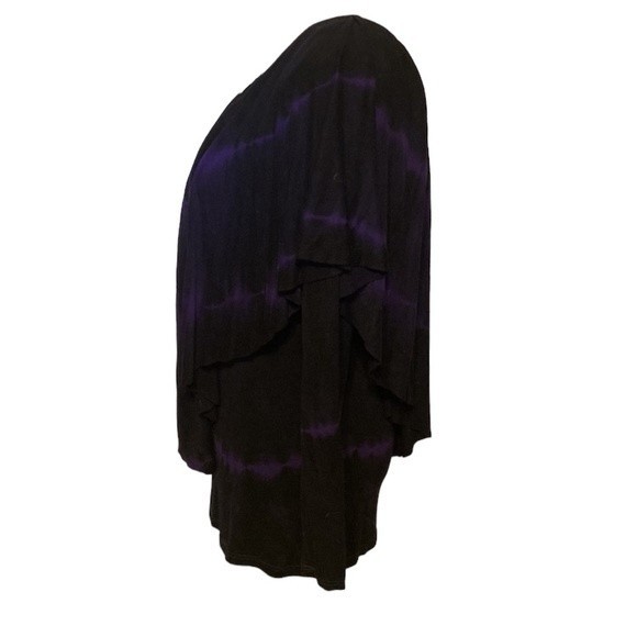 Olivia black and deep purple tie-dye versatile top. - Picture 3 of 6